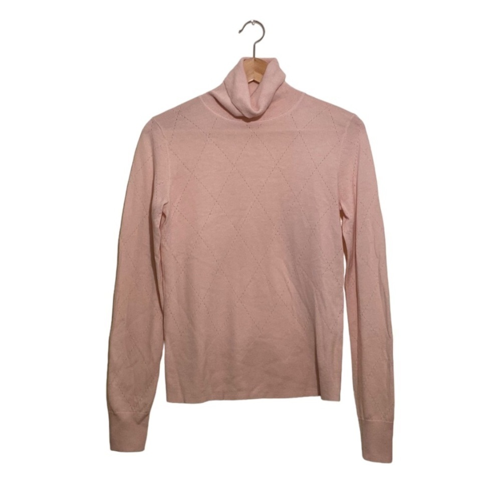 Worth NEW YORK 100% merino wool light pink turtleneck sweater. Size Xs
